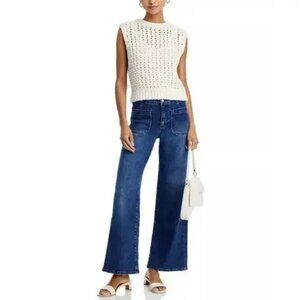 Frame Le Slim Patch Pocket Palazzo Wide Leg Jeans in Thunderstorm Size 32